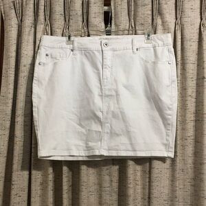Torrid White Denim Mini Skirt